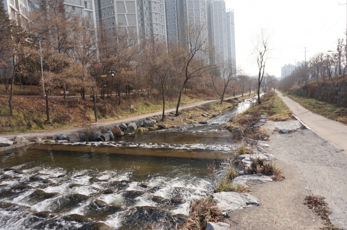 산책로가 잘 정비된 서호천. 사진/김우영