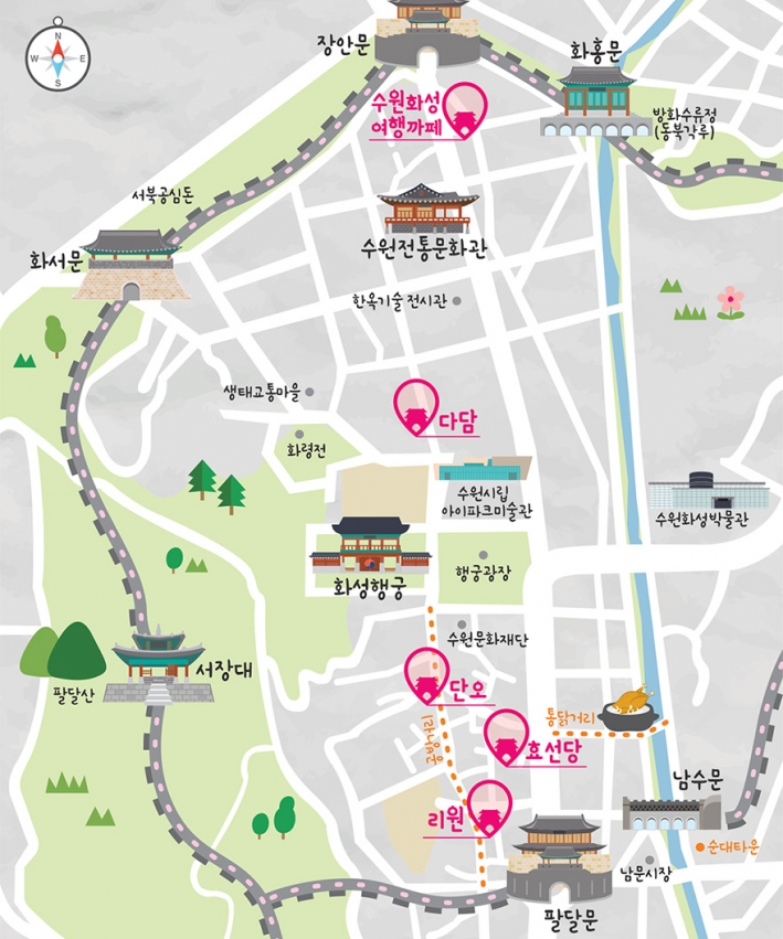 여행꼭지점 카페 지도. 사진/수원문화재단 홈페이지 캡처