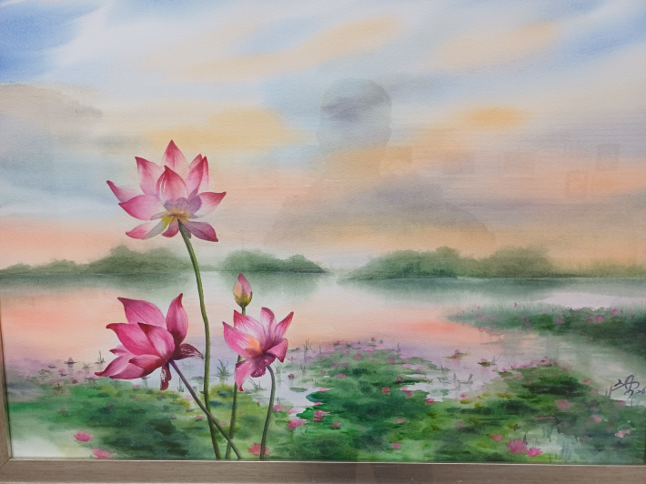 서호 호수의 '마음이 머무는 곳'60.6✕45.5cm, Watercolor on Paper