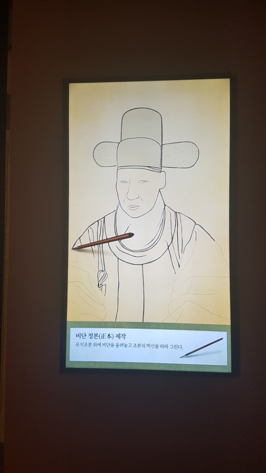 초상화 제작 과정을 보여주는 영상