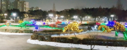 효원공원 내 토피어리원이 점멸 LED등으로 반짝이고 있다.