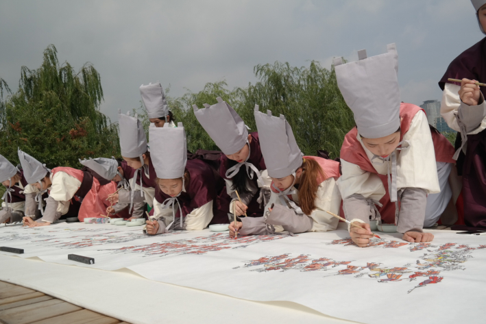 반차도를 그리는 화공들