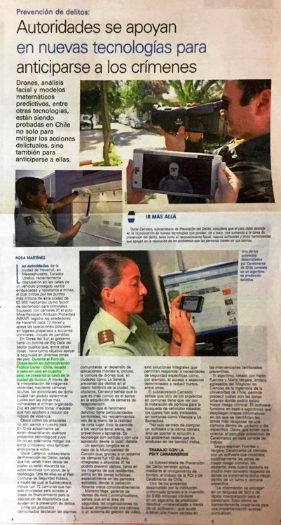 칠레 최대 일간지인 '엘 메르쿠리오'(El Mercurio)에 소개된 수원시 CCTV 통합관제 