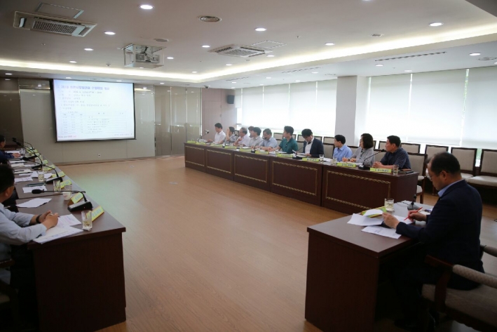 장안구청 상황실 세외수입 징수보고회 전경