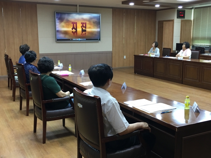 집중호우 및 지진발생 시 시민행동요령 교육중