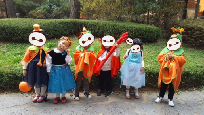 작년 어린이집 4세 할로윈 분장한 어린이들