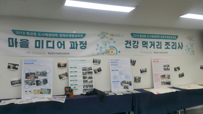 2018 행궁동 도시재생대학 경제주체형성과정-마을미디어, 건강 먹거리 조리사 등을 포함한 6개 학습 강좌가 진행됐다