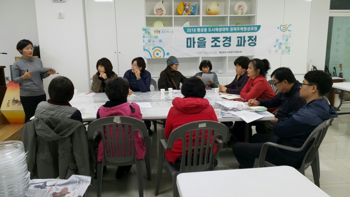 마을조경 과정에서는 행궁동 마을설계, 토기화분에 관엽식물 식재, 실내농사, 재활용을 이용한 행궁동 골목꾸미기, 월동준비, 공모사업계획성 작성방법 등을 배웠다