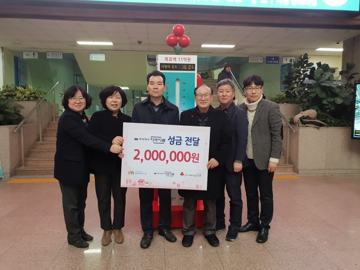 2019.12.12(화) 이라이콤에서 수원시에 이웃돕기 성금 200만원을 전달했다.