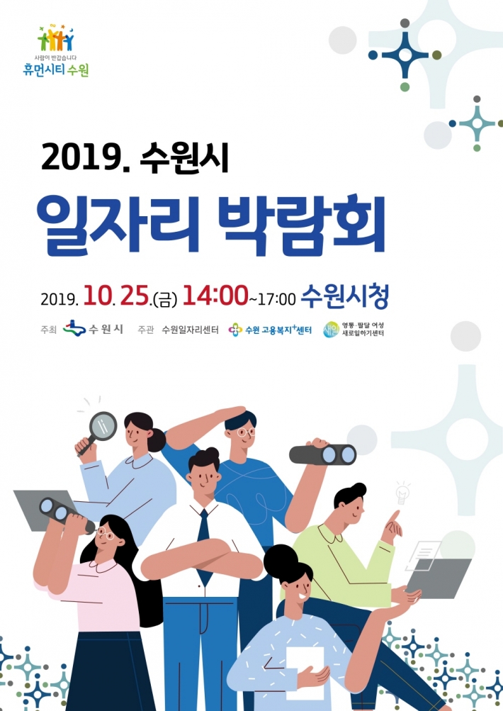 '2019 수원시 일자리 박람회' 홍보물.