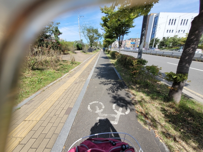 권선동에서 수원역까지 가는 길에  자전거도로가 있다. 