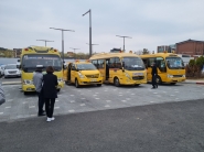 팔달구청, 수원서부경찰서, 수원중부경찰서 관계자들이 '어린이 통학버스 안전 합동 점검'을 진행하고 있다. 
