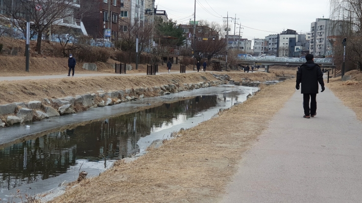 추위에도 아랑곳 하지 않는 걷기 애호가들이 많았다