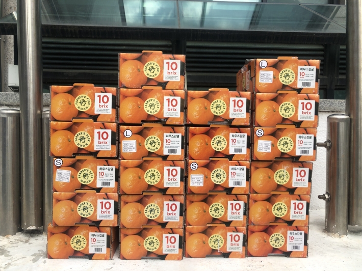 익명의 기부천사가 전한 귤 상자