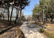 장안구에서 2022년 효천초교 옆 보행자도로 실외밀착형 도시숲 조성하였다.