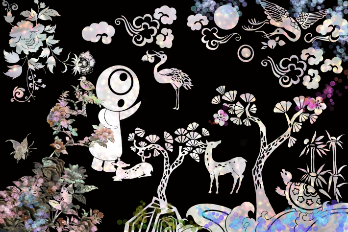 Ten Symbols of Longevity with Roboeye 25x18cm Digital Printing _ 작가 콰이어트아이