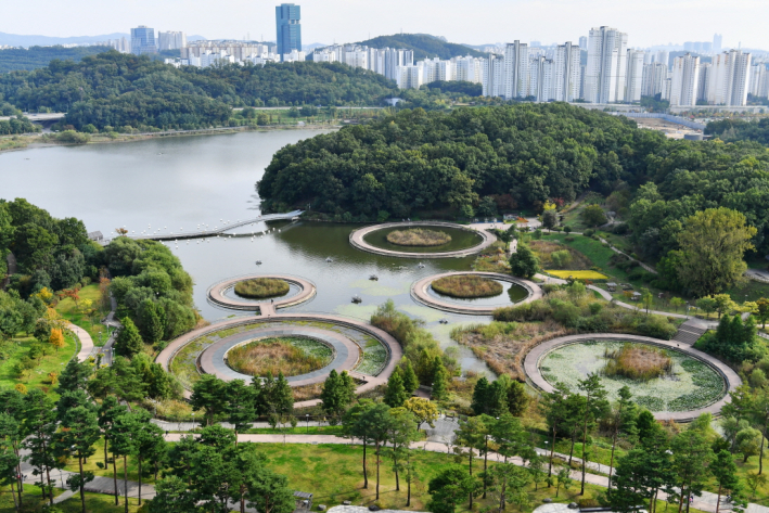 수원시는 시민중심의 공원활성화를 위해 '시민모두의 공원이용 활성화 프로젝트'를 운영한다. 사진은 광교호수공원. 