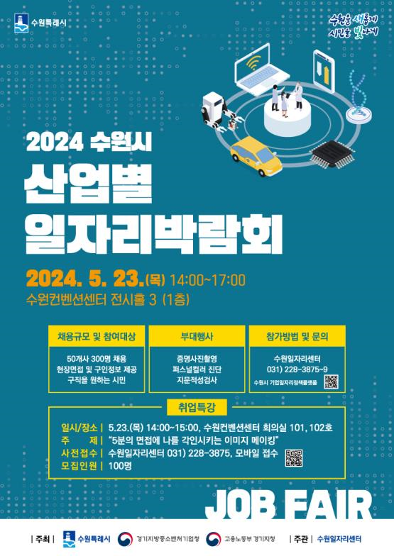 2024 수원시 산업별 일자리박람회 홍보물.     