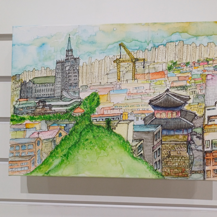 윤병화, 그로테스크 수원, 32cmX26cm, Watercolor on canvas