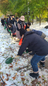 제설작업 중인 영통2동 통장협의회