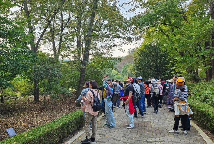 가을하늘은 청명하고 숲길은 상쾌하다