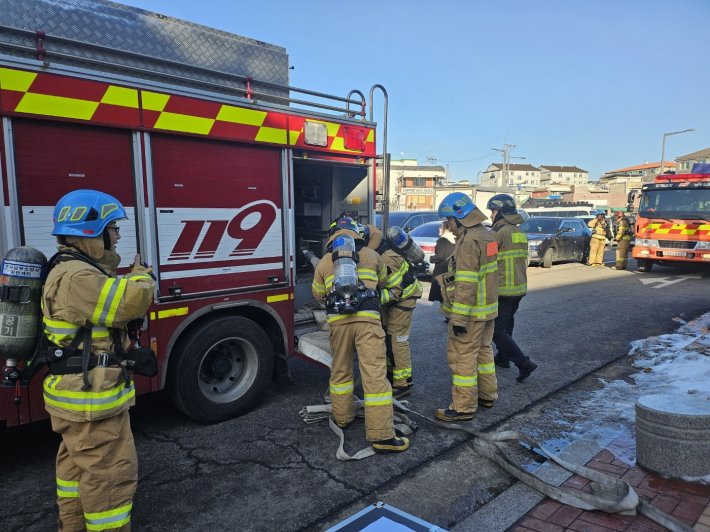 수원남부소방서 및 지만119안전센터와 합동 훈련 과정