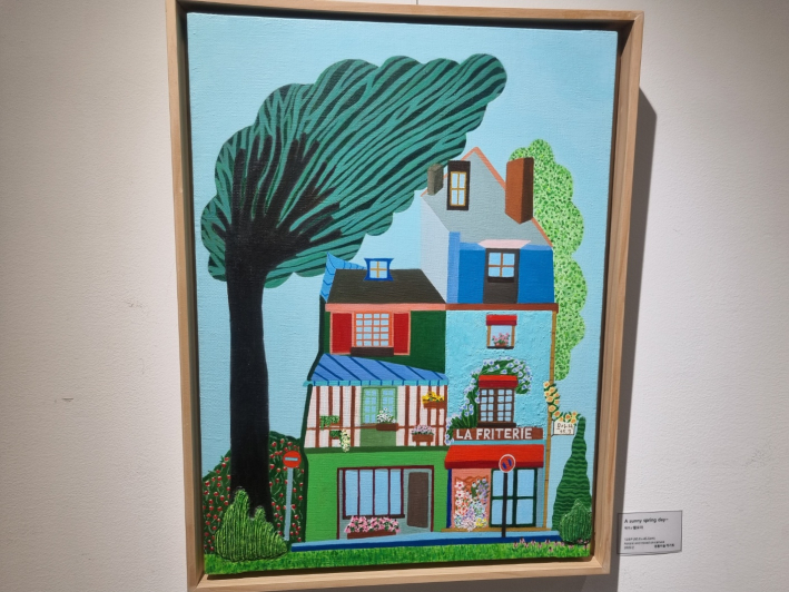 황모아 작품 A sunny spring day~Acrylic and mixed on canvas