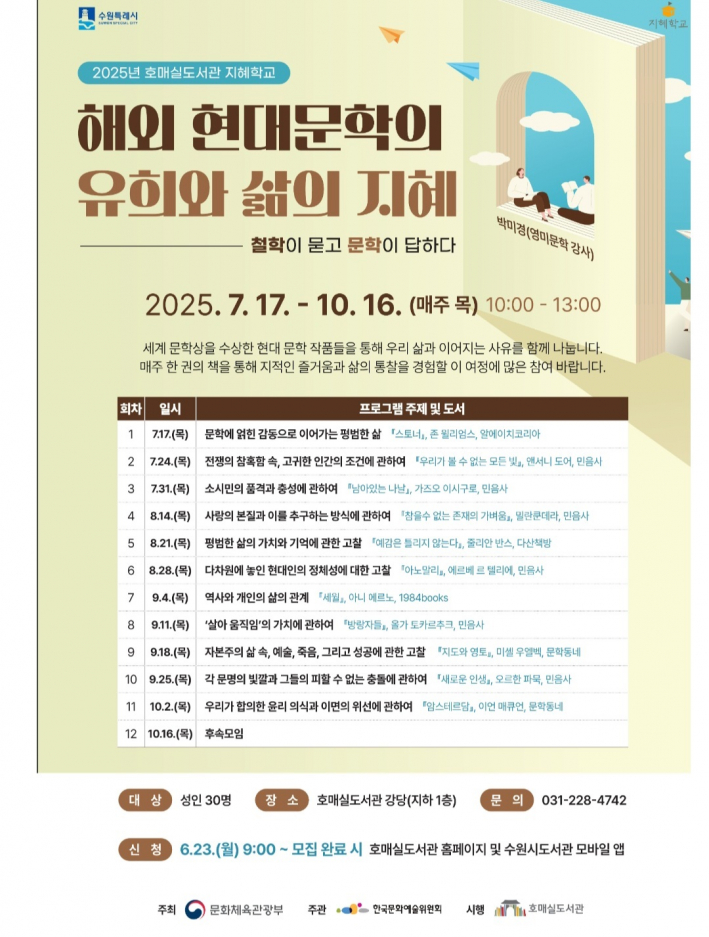 해외 현대문학의 유희와 삶의 지혜 프로그램 목록