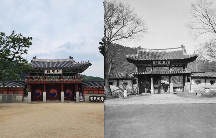 화성행궁 정문인 신풍루, 1907년과 2025년 모습 