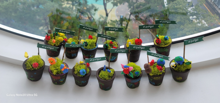 아이들이 완성한 커피박 화분