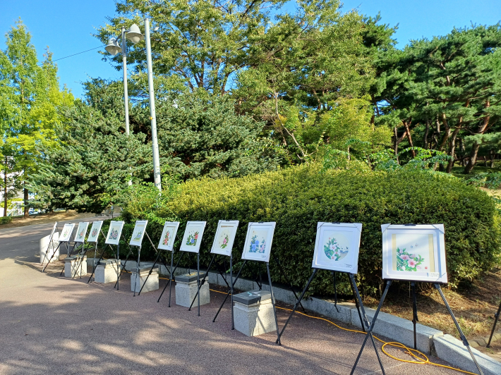 무궁화 민화   무궁화 민화 전시 전경