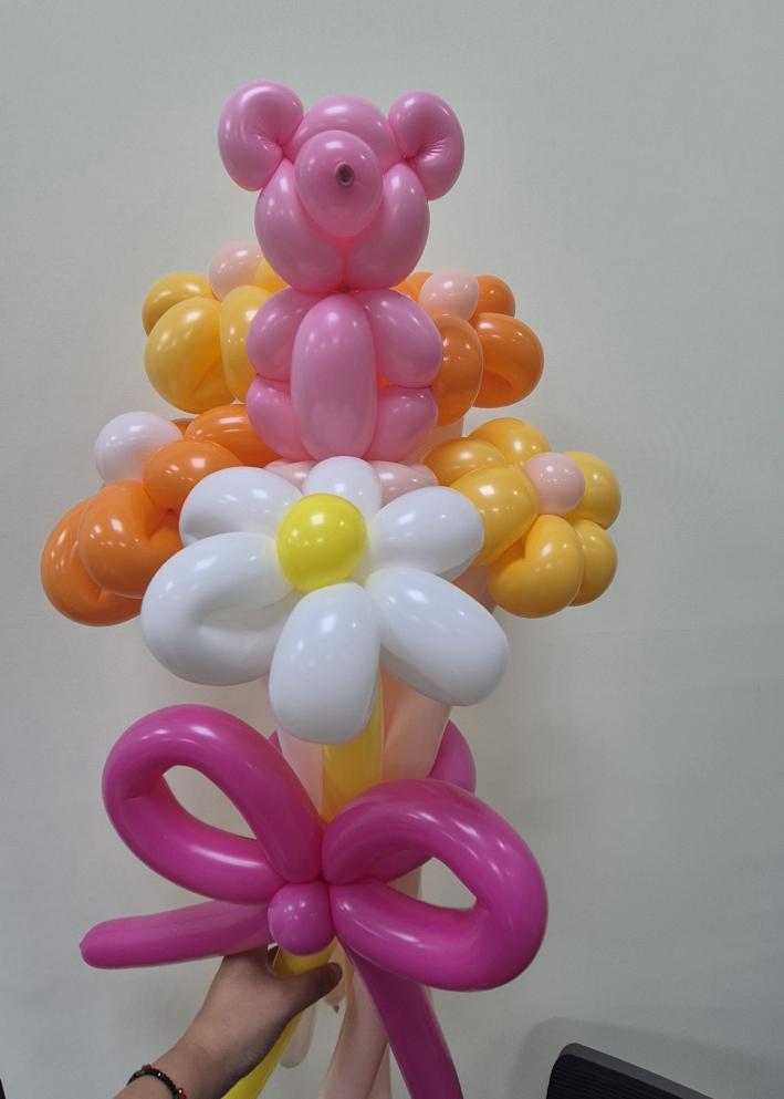 곰돌이 데이지꽃다발 완성