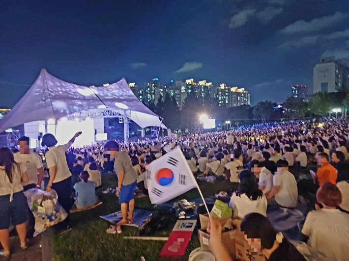 수원 제1야외음악당(지난 8월 15일 '광복 80주년 기념 수원 시민합창단' 행사 전경)