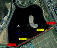 사진) AI 확진된 큰기러기 폐사체 발견 지점.    