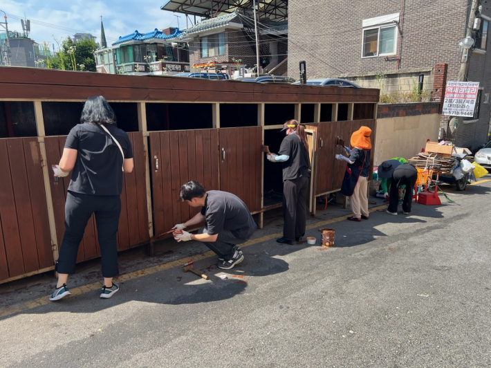 오일스테인 도포