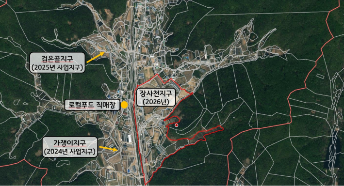 장사천 지적재조사지구 위치사진