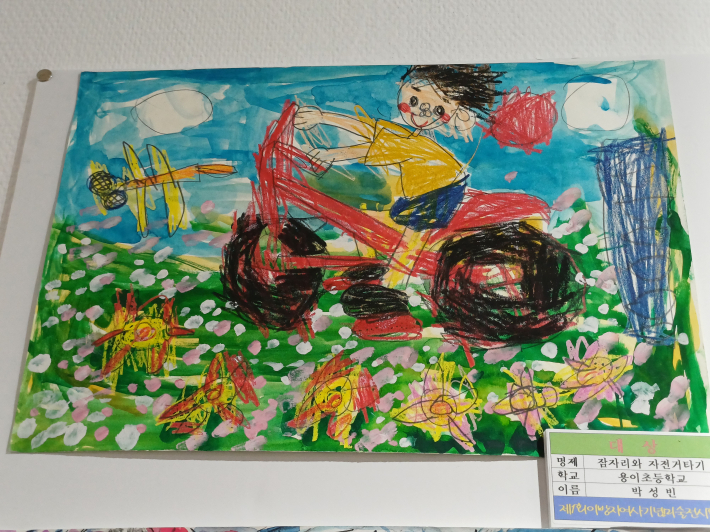 대상, 용이초 3학년 박성빈의 <잠자리와 자전거 타기>, 그림