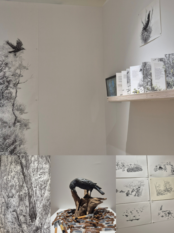 기억을 품은 숲, 제주 사려니숲길 인근 '북받친밭'을 그린 김영화 작가의 올해 작품.