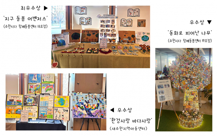 '아이의 꿈을 새롭게! 수원의 미래를 빛나게!' 수원시 대시민사업의 일환으로 열린 환경·인권 교육 성과 공유 행사에서 수상작품