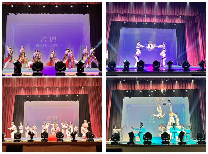 라온제나 시범단의 태권도 공연 모습