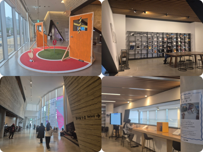 전시를 따라 걷다 보면 숨은 그림찾기처럼 하나씩 발견하게 되는 머물기 좋은 공간들이 곳곳에 있다.