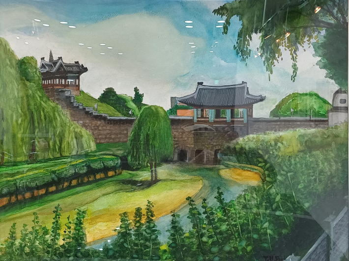 방화수류정의 여름, 53.0✕45.5cm, acrylic on canvas, 2024