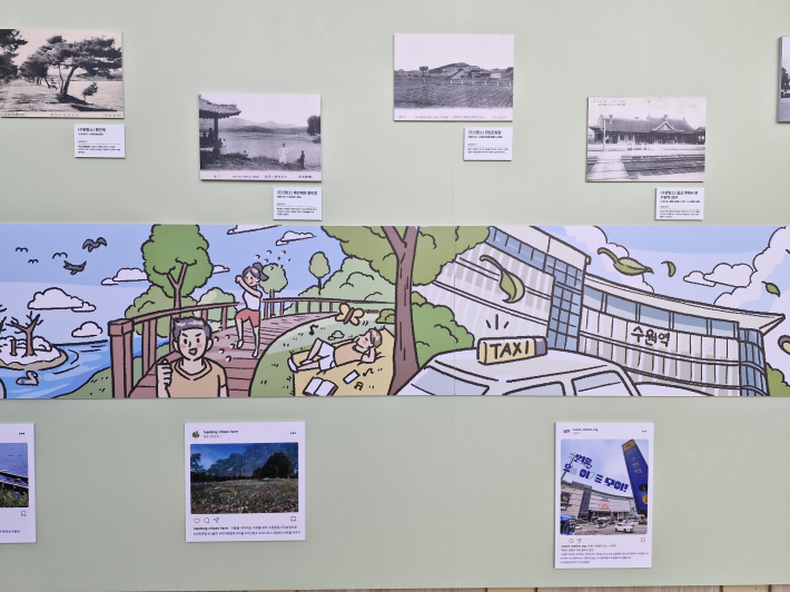 옛 엽서와 오늘의 SNS 속 사진은 서로 다른 언어로 같은 도시를 말하고 있다.  