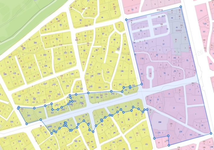 행리단길 일원 지역상생구역 구역도.   