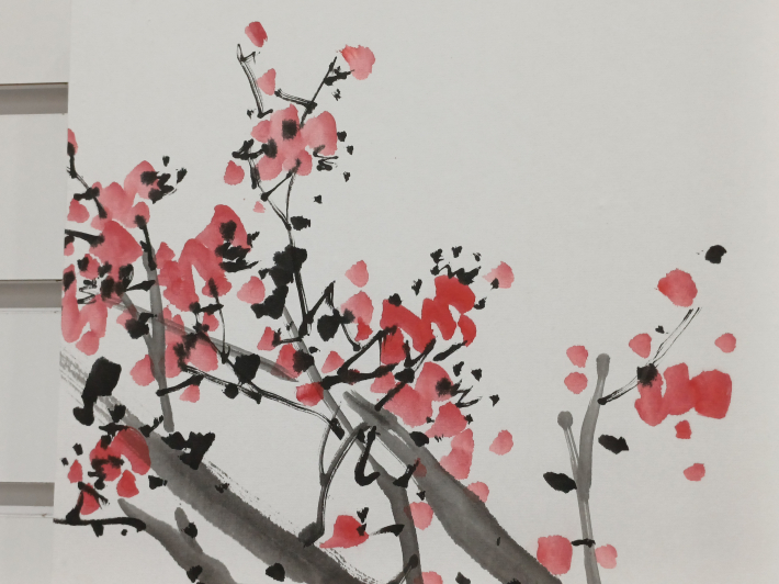 한정민 작가, 홍매화, 따뜻하게 예쁘다.