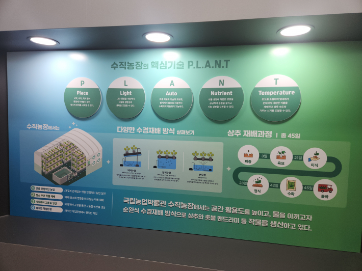 교육을 마치고 수직농장에 다시 방문하니,관람을 하는 아이의 눈이 반짝인다.