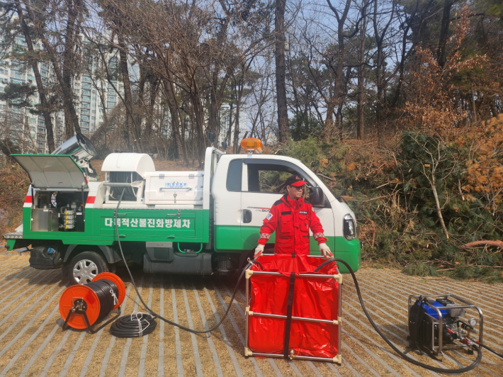 산림재난대응단 모의훈련 모습