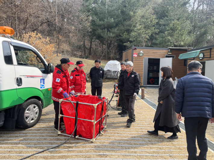 산림재난대응단 모의훈련 모습