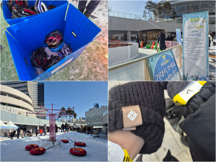 안전요원이 곳곳에 배치되고 매시 50분 운영·10분 휴식으로 안전 점검이 이뤄지는 눈밭놀이터