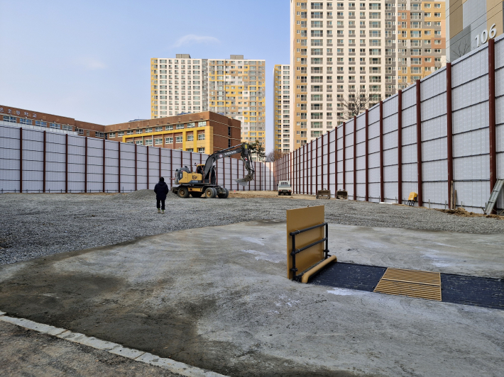 금곡동 도서관 터. 2026년 초에 본격적인 공사를 진행했다. 